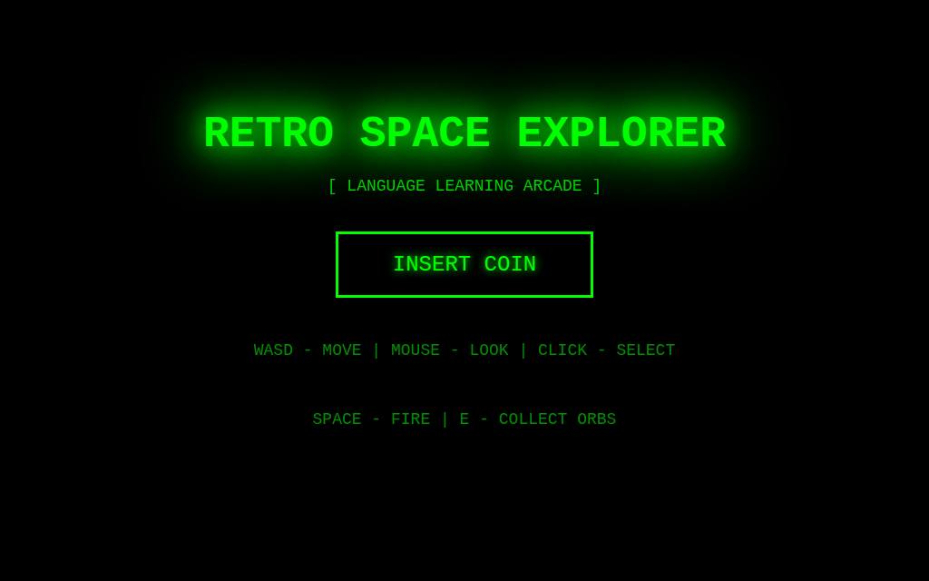 Retro space browser-based 3D experience built with MANI Engine